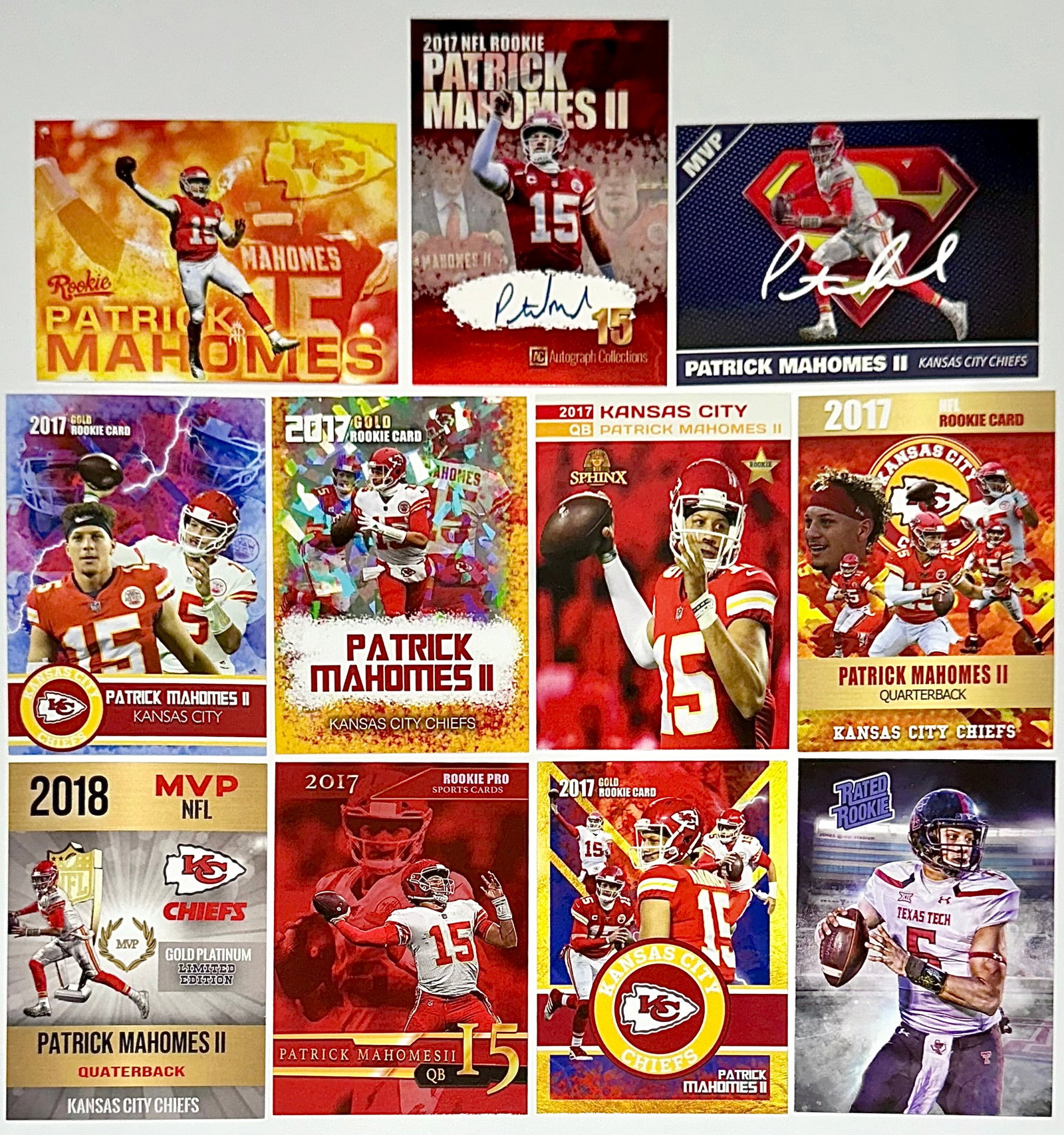 11 PATRICK MAHOMES Custom & Limited Edition Rookie Football Cards - B: GROUP B – Beautiful Condition - Multiple Photos Posted – PLEASE DO YOUR OWN RESEARCH ON THE MAKERS OF THESE CARDS TO MAKE SURE THIS IS WHAT YOU WANT WAND OR WHAT YOU ARE LOOKING FOR TO ADD TO YOUR