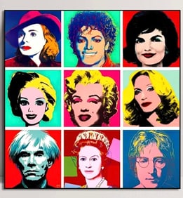 Andy Warhol Multi Celebrity Collage Canvas Art Print 20 x 20