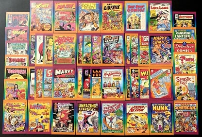 Lot of 50 Defective Comic Book Cover Parody Cards