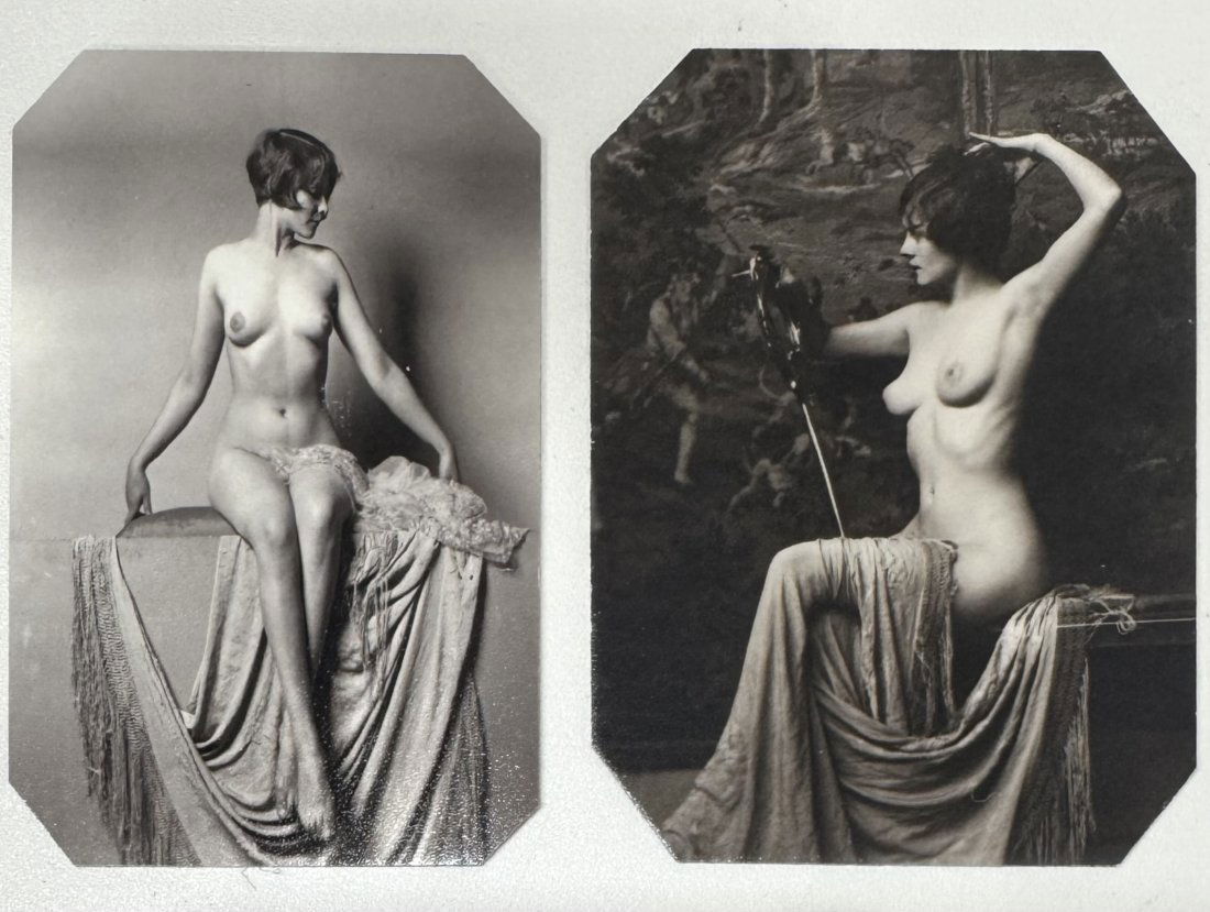 Lot of 2 Nouveau Erotica Brothel Cathouse Tin Type Photographs (1 of 1)