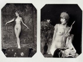 Lot of 2 Nouveau Erotica Brothel Cathouse Tin Type Photographs