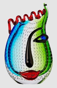 Gorgeous Picasso Inspired MURANO Art Glass Vase