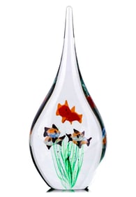 Unique MURANO Art Glass Aquarium Teardrop Sculpture