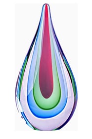 Beautiful MURANO Art Glass Multi Colored Teardrop Sculpture