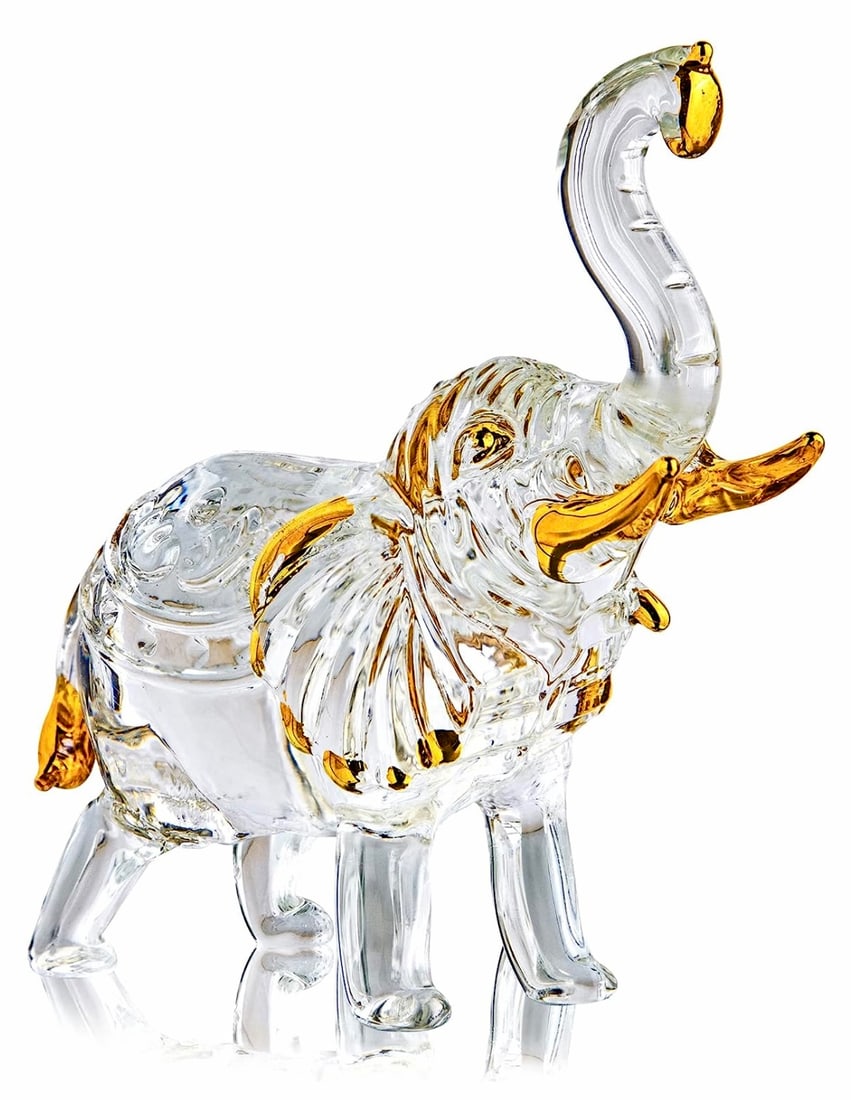 22kt Gold Enameled Hand Painted Austrian Crystal Elephant (1 of 2)