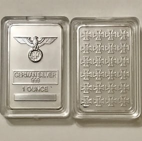 1oz German Silver Iron Cross Bullion Bar