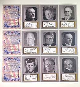 9 Presidential D. Gordon Studio Signed Portrait Cards/C