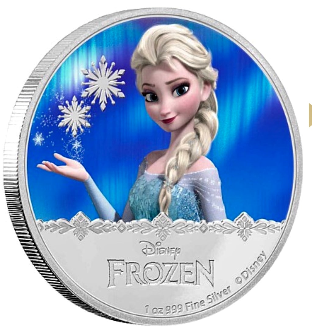 Walt Disney FROZEN 1oz .999 Clad Silver Coin ELSA: Encapsulated / Multiple Photos Posted
