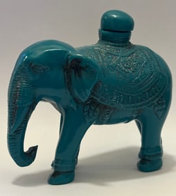 Vintage and Unique Turquoise Elephant Snuff Bottle