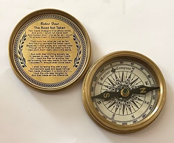 Ornate Brass Nautical Screw top Perpetual Calendar Compass