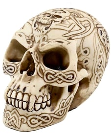 Day of the Dead  Tattooed Tribal Fanged Vampire Skull