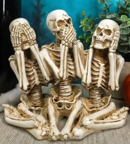 See Hear Speak No Evil Gossiping Female Skeletons Statue