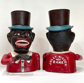 1896 Black Americana Cast Iron Mechanical Coin Bank