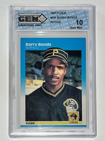 Gem Mint 10 BARRY BONDS Fleer Rookie Baseball Card