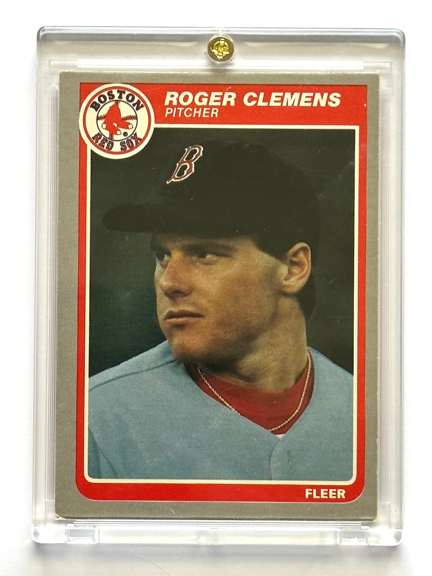 1985 Fleer ROGER CLEMENS Rookie Baseball Card: Encased - Multiple Photos Posted