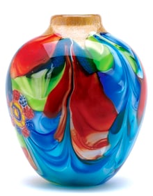 Beautiful MURANO Pot Belly Studio Art Glass Vase