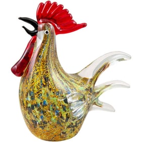 Hand Blown Multi Color MURANO Art Glass Rooster
