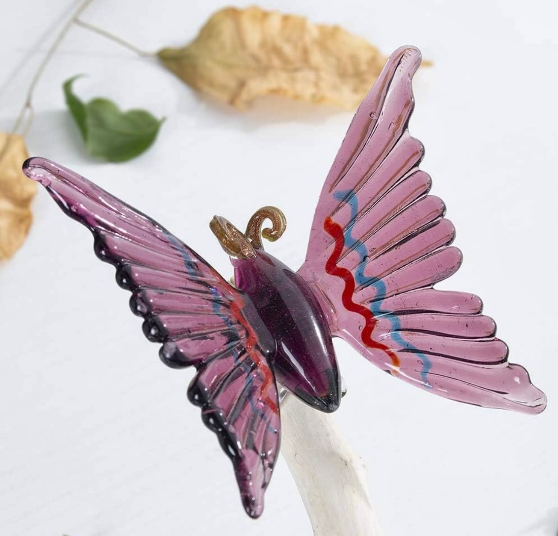 Gorgeous MURANO Blown Mini Art Glass Butterfly: Multiple Photos Posted