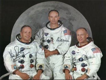 NASA Apollo 11 Facs Autographed 8 X 10 RP Photograph