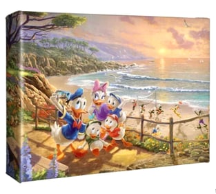 Walt Disneys DONALD and DAISY DUCK with FAMILY Canvas Art by THOMAS KINKADE Studios