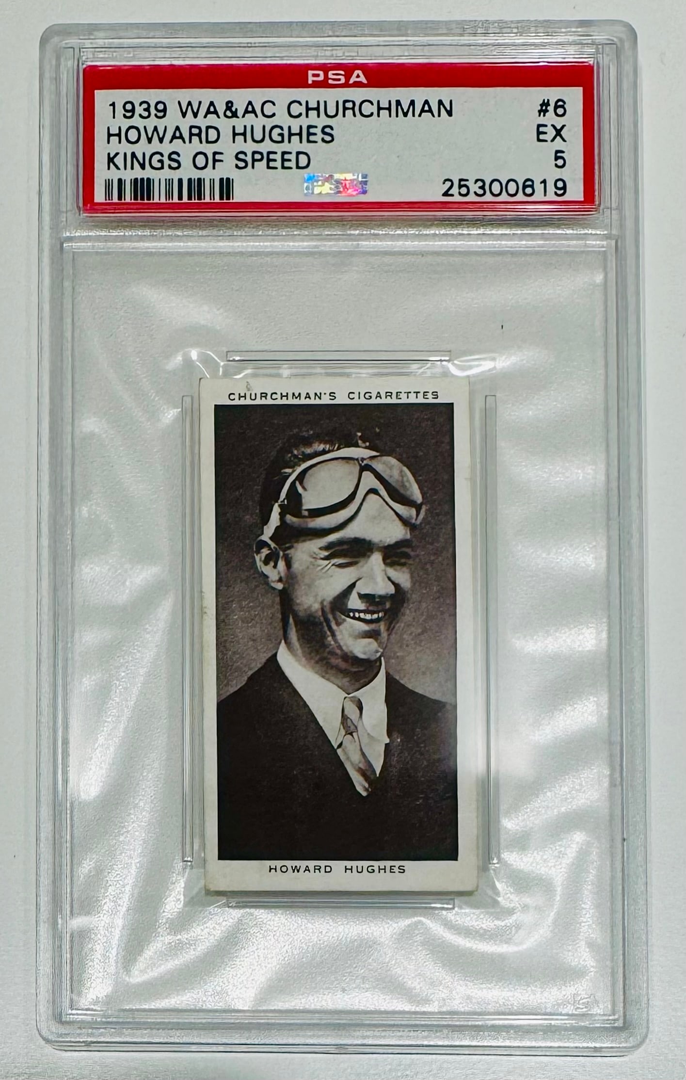 Extremely Rare 1939 Howard Hughes Tobacco Cigarette Card: Graded PSA 5 Excellent – 1939 WA and AC CHURCHMAN Company - Multiple Photos Posted