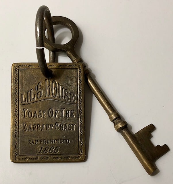 Dated 1885 LILS HOUSE Whorehouse Brothel Room Key: San Francisco / / Very Cool Piece / Age Unknown / See all Photos / Sold as a Novelty