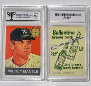 MICKEY MANTLE Beer Advertising Baseball Card