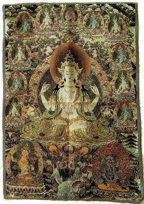Vintage Chinese Handmade Silk Embroidered Tapestry