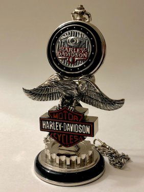 Genuine HARLEY-DAVIDSON Pocket Watch Stand & Chain