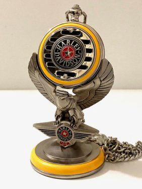 Genuine HARLEY-DAVIDSON Pocket Watch Stand & Chain
