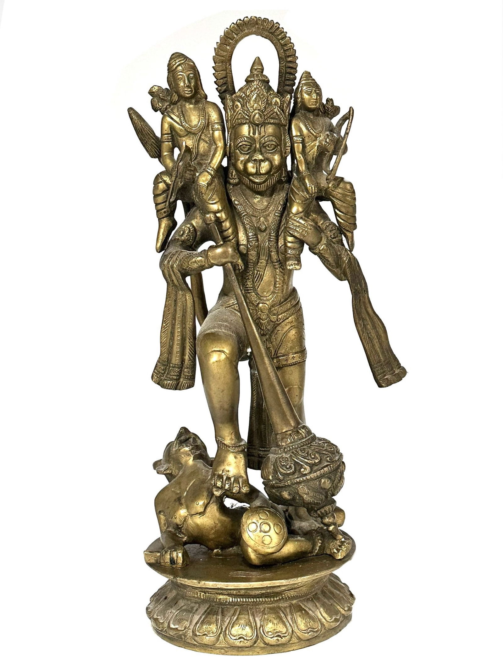 Old and Rare Solid Bronze 15 Inch Hunaman Hindu Deity God Statue (1 of 9)