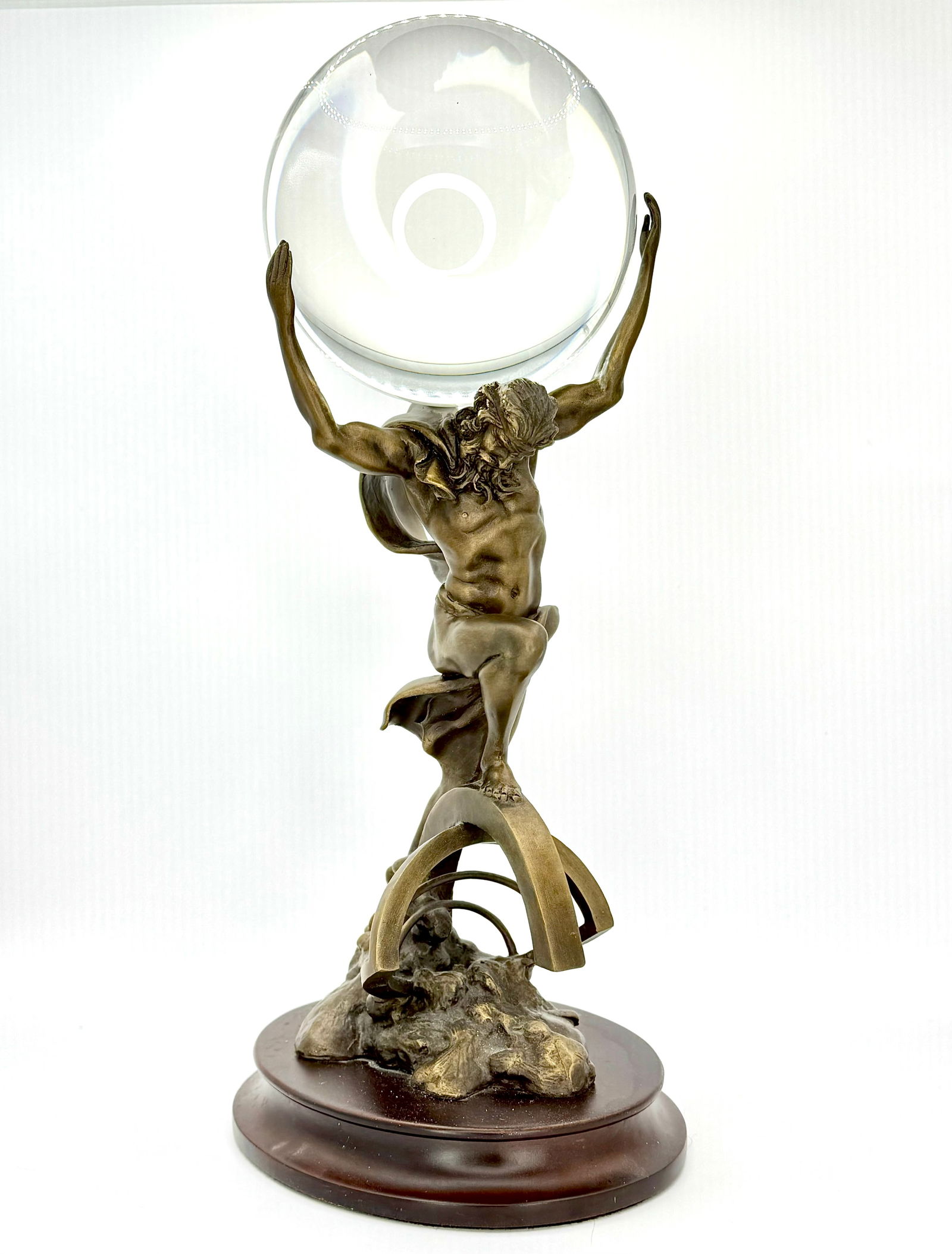 Rare Bronze Atlas Holding the Globe Statue by Stuart Mark Feldman (1 of 4)