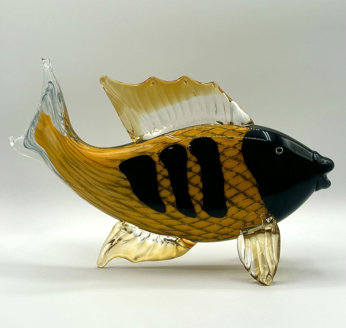 Large 14 inch long MURANO Art Glass Fish (1 of 3)