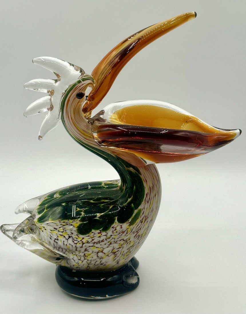Heavy MURANO Art Glass Pelican AWESOME PIECE (1 of 4)