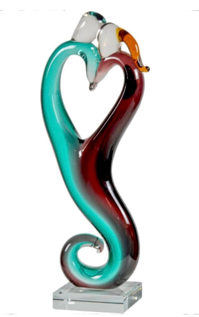 Beautiful Hand Blown MURANO Art Glass Show of Unity Sculpture (1 of 2)