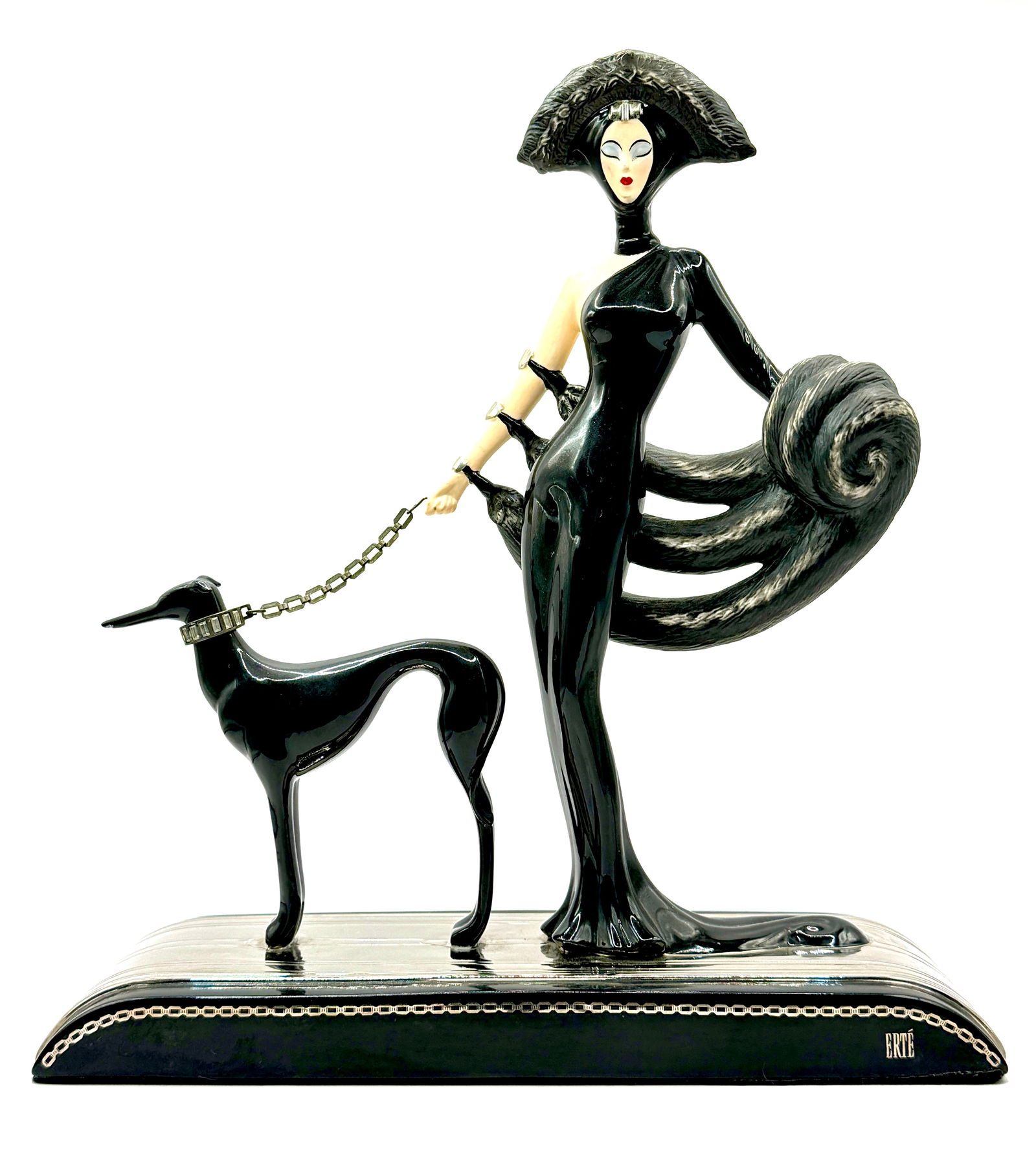 Stunning ERTE Art Deco Symphony in Black Fine Porcelain Figurine (1 of 3)