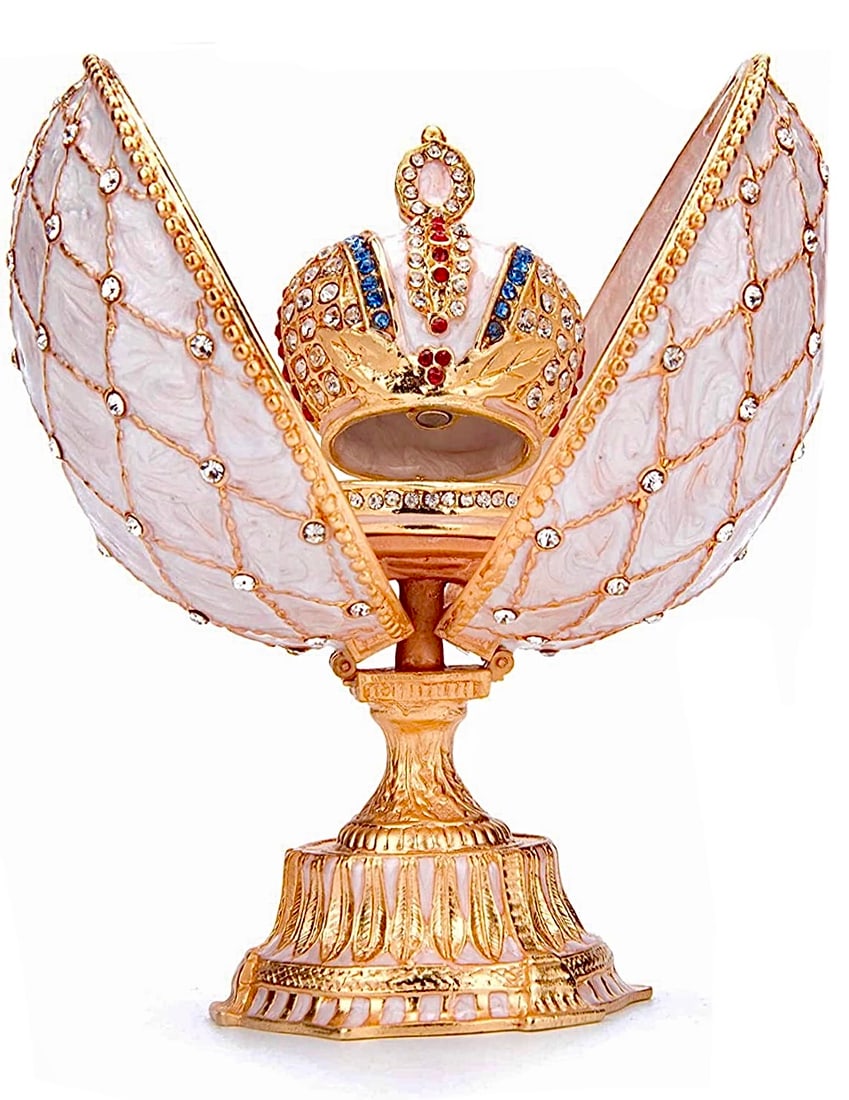 FABERGE Enameled & Jeweled Egg with Coronation Crown (1 of 3)