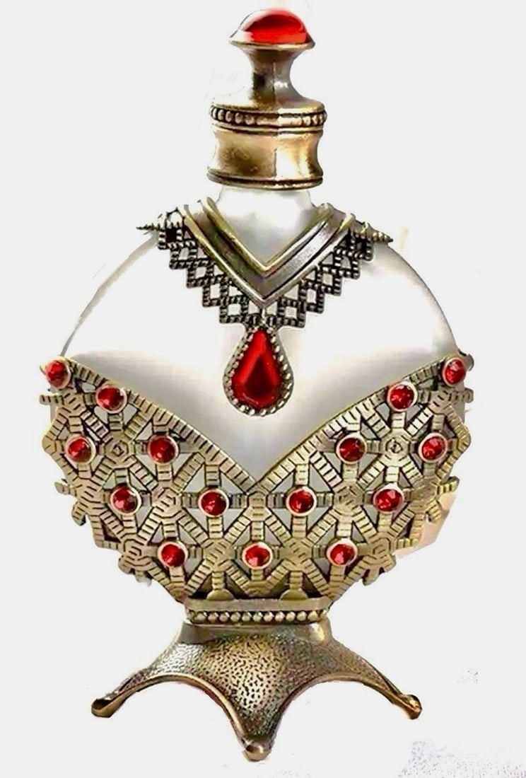 Beautiful Jeweled and Enameled Peacock Motif Perfume Bottle (1 of 1)