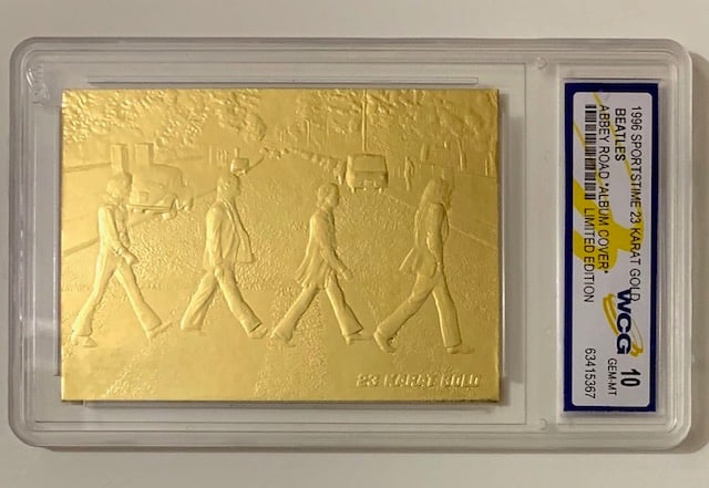 23k Gold Foil The BEATLES Embossed Album Cover Card: ABBEY ROAD Album Cover - Limited Edition - Gem Mint 10 - See all Photos