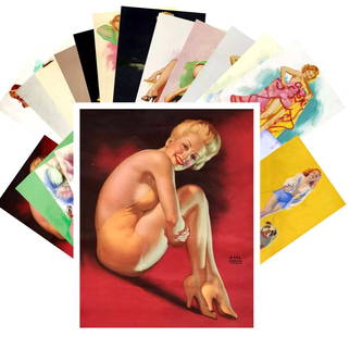 Lot of 24 Risque EARL MORAN Pin Up Girl Collector Postcards: Mint Condition – Multiple Photos Posted