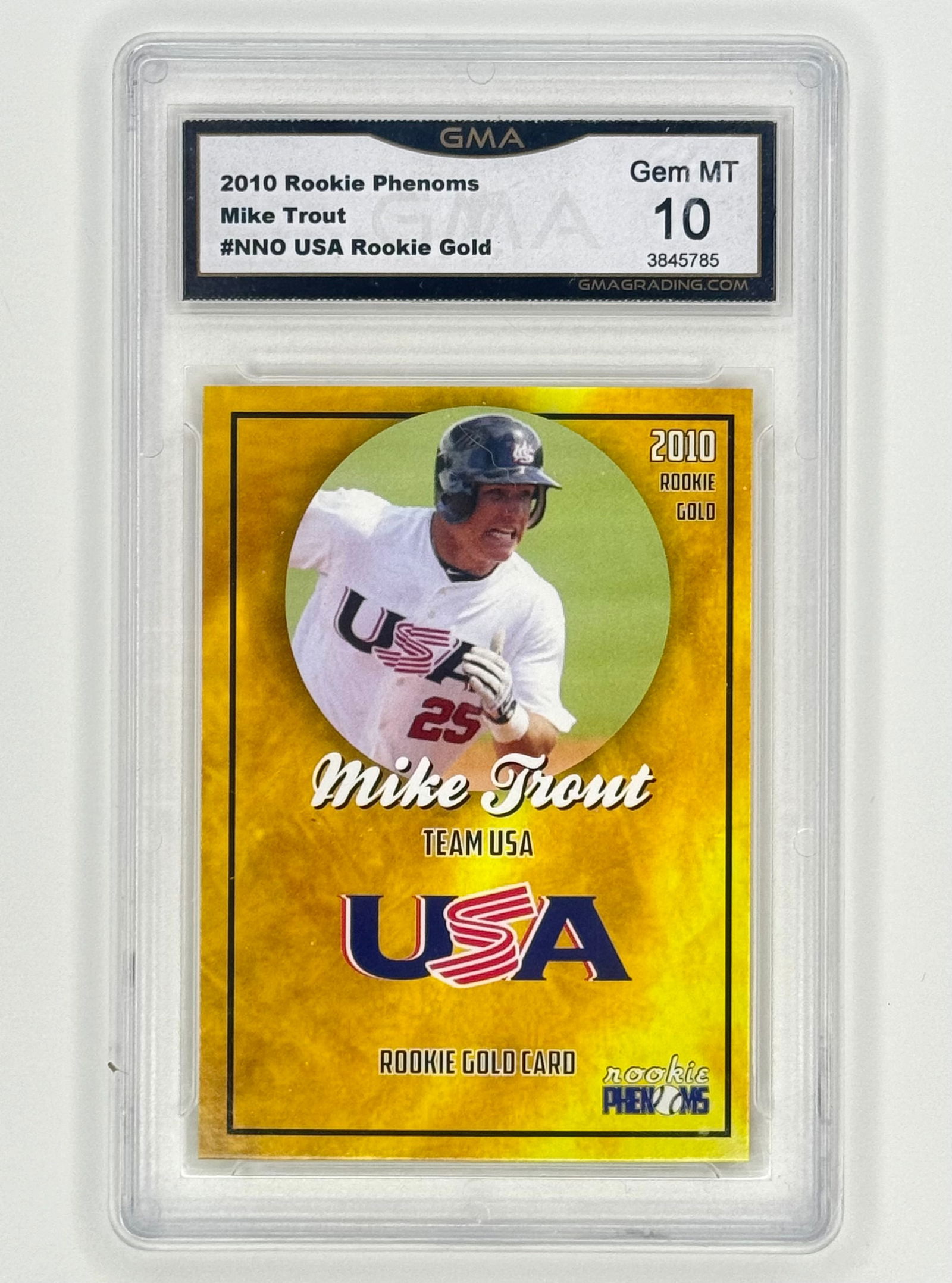2010 Gem Mint 10 MIKE TROUT Phenoms Team USA Rookie Baseball Card (1 of 2)