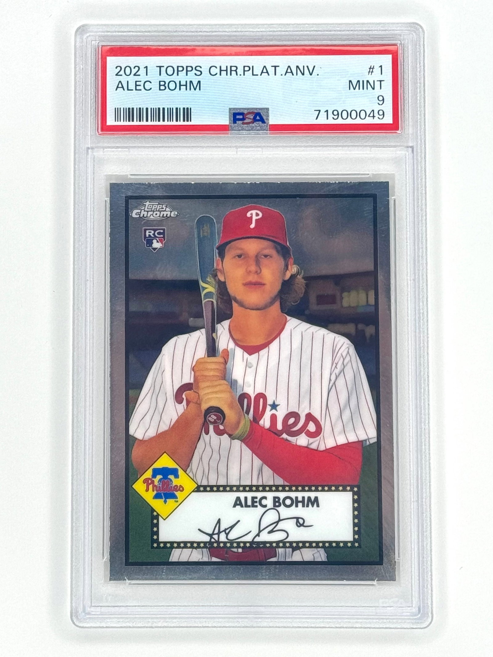 PSA Mint ALEC BOHM Topps Chrome Platinum Rookie Baseball Card: Multiple Photos Posted