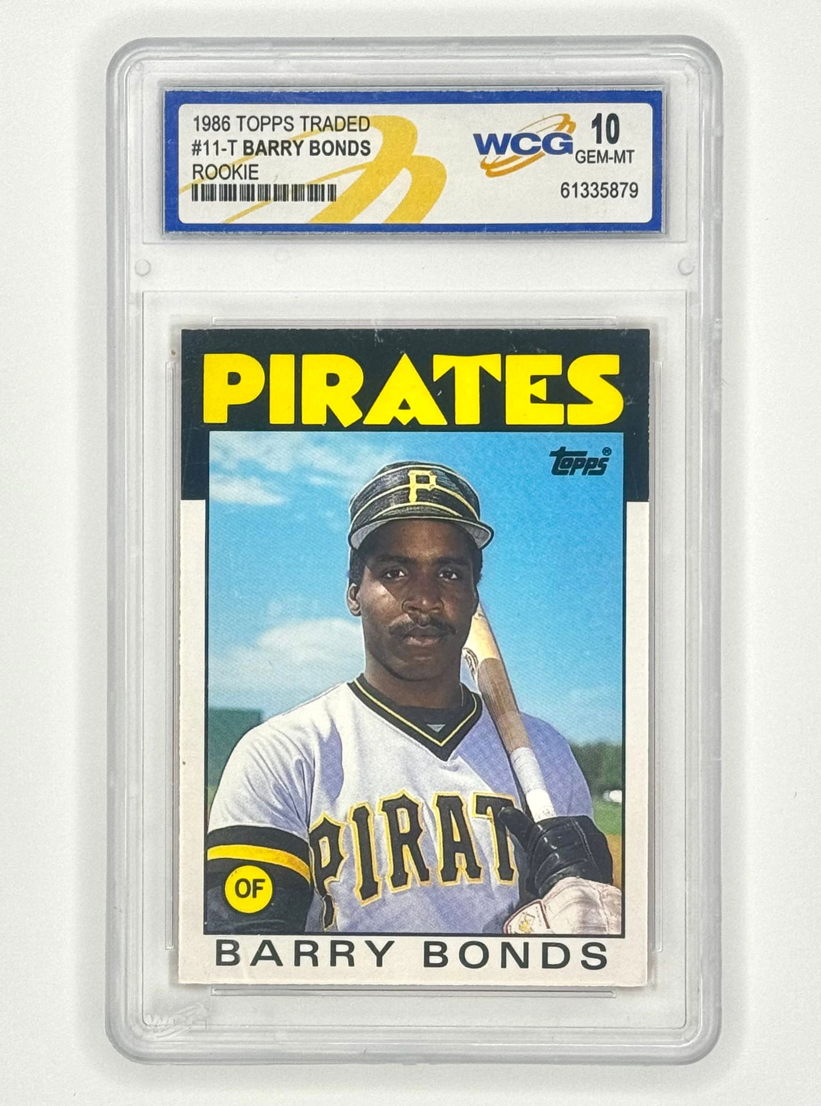 1986 Gem Mint 10 BARRY BONDS Topps Traded Rookie Baseball Card (1 of 2)