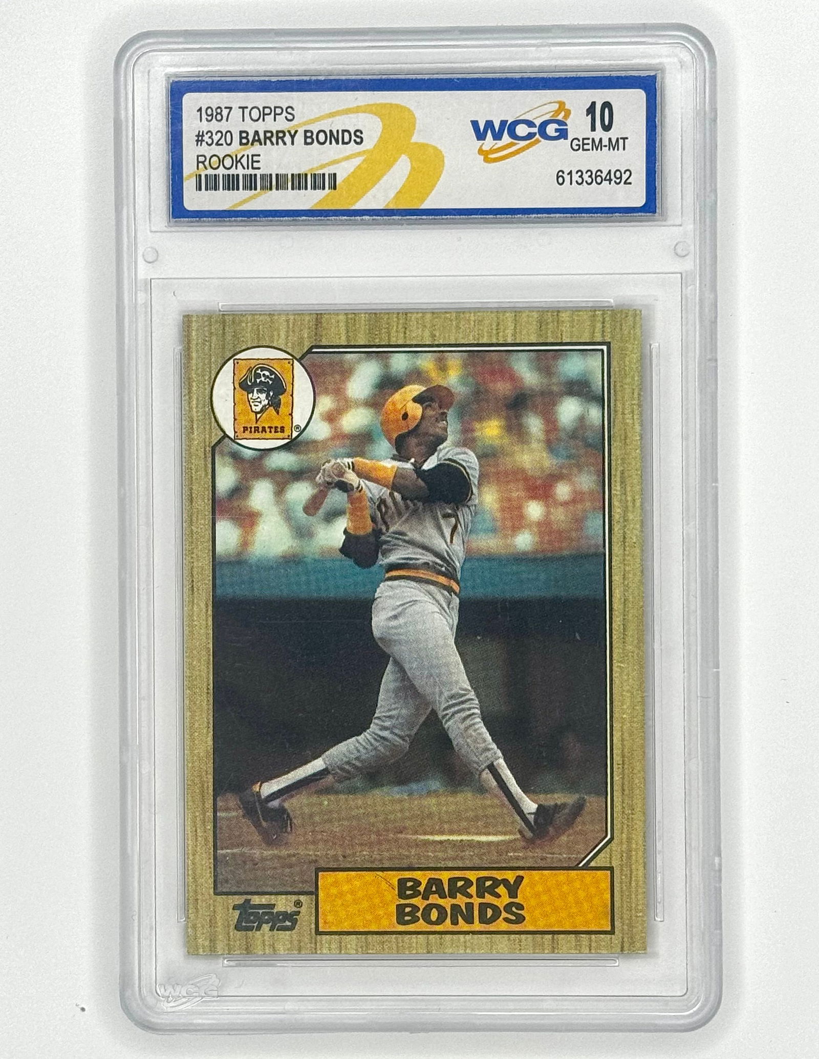 Gem Mint 10 BARRY BONDS 1987 Topps Rookie Baseball Card (1 of 2)