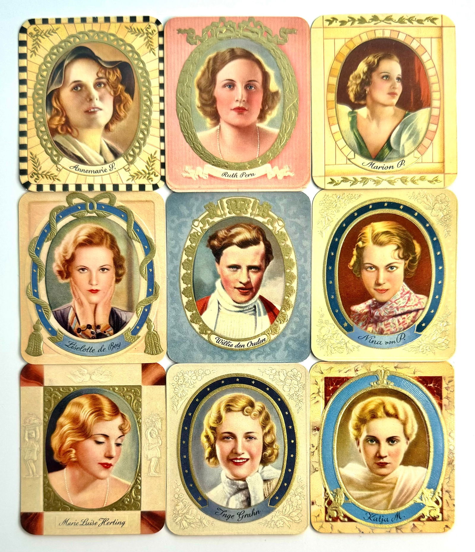 Lot of 9 Rare 1934 Cinema Stars Cigarette Tobacco Cards (1 of 1)
