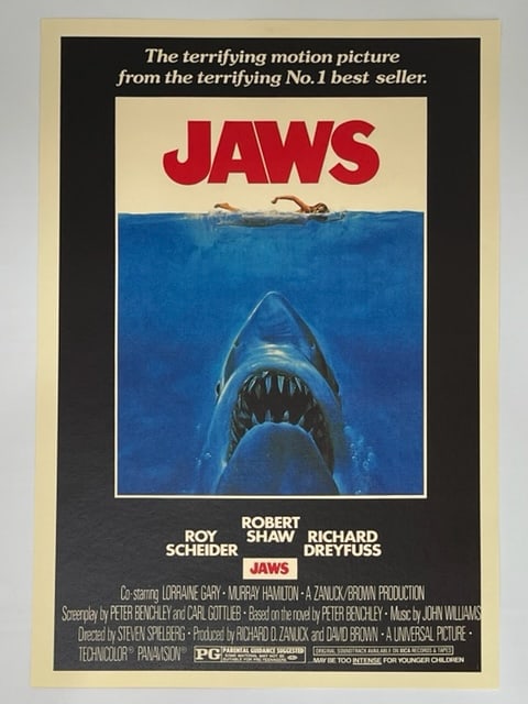 Iconic 1975 JAWS Movie Poster 12 x 18 (1 of 1)