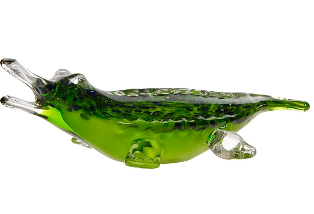 Awesome MURANO Art Glass 9-10 Inch Alligator Figurine (1 of 1)