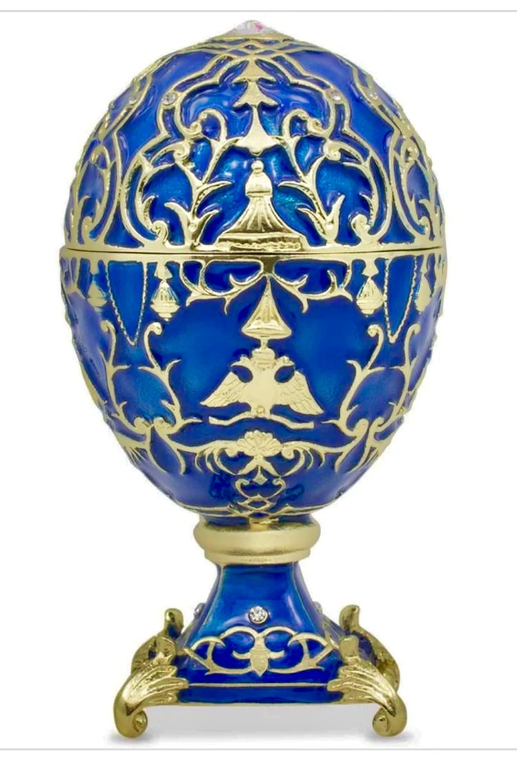 1912 Tsarevich Royal Russian Imperial Faberge Enameled Egg: This is a Mint Faberge Inspired Egg Made in Russia that is Absolutely Gorgeous – Multiple Photos Posted