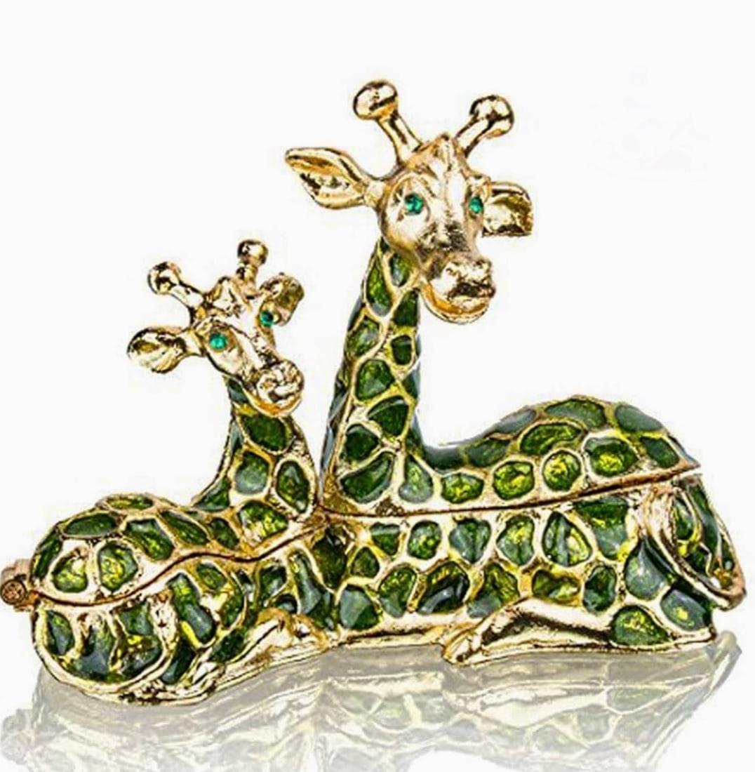 St. Petersburgh Russian Enameled and Studded Giraffe Trinket Box (1 of 1)