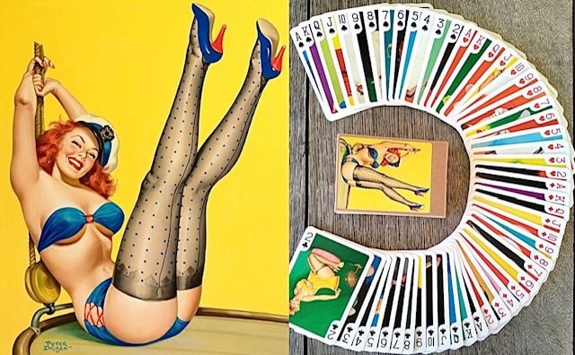 PETER DRIBEN Risque Pinup Girl Art Playing Cards Deck: This is a Rare Full Deck of Playing Cards that has never been played with / It depicts the art of world renowned pin-up girl Artist PETER DRIBEN / Multiple Photos Posted